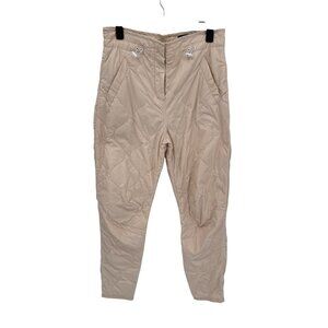 Rag & Bone Rudy Quilted Nylon Jogger Pants Womens Small Tan‎ Nylon Pockets
